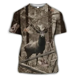 Newest Wild Camouflage Animal hunting Elk Graphic t Shirts 3D Printing Men Women Streetwear Round Neck Top Long Sleeve Tees