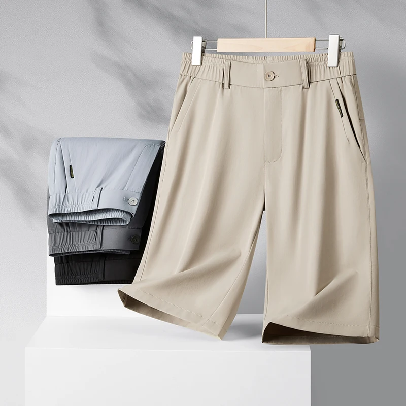 

Мужские летние шорты из ледяного шелка — тонкие, легкие, дышащие и быстросохнущие, свободные повседневные удобные модные шорты