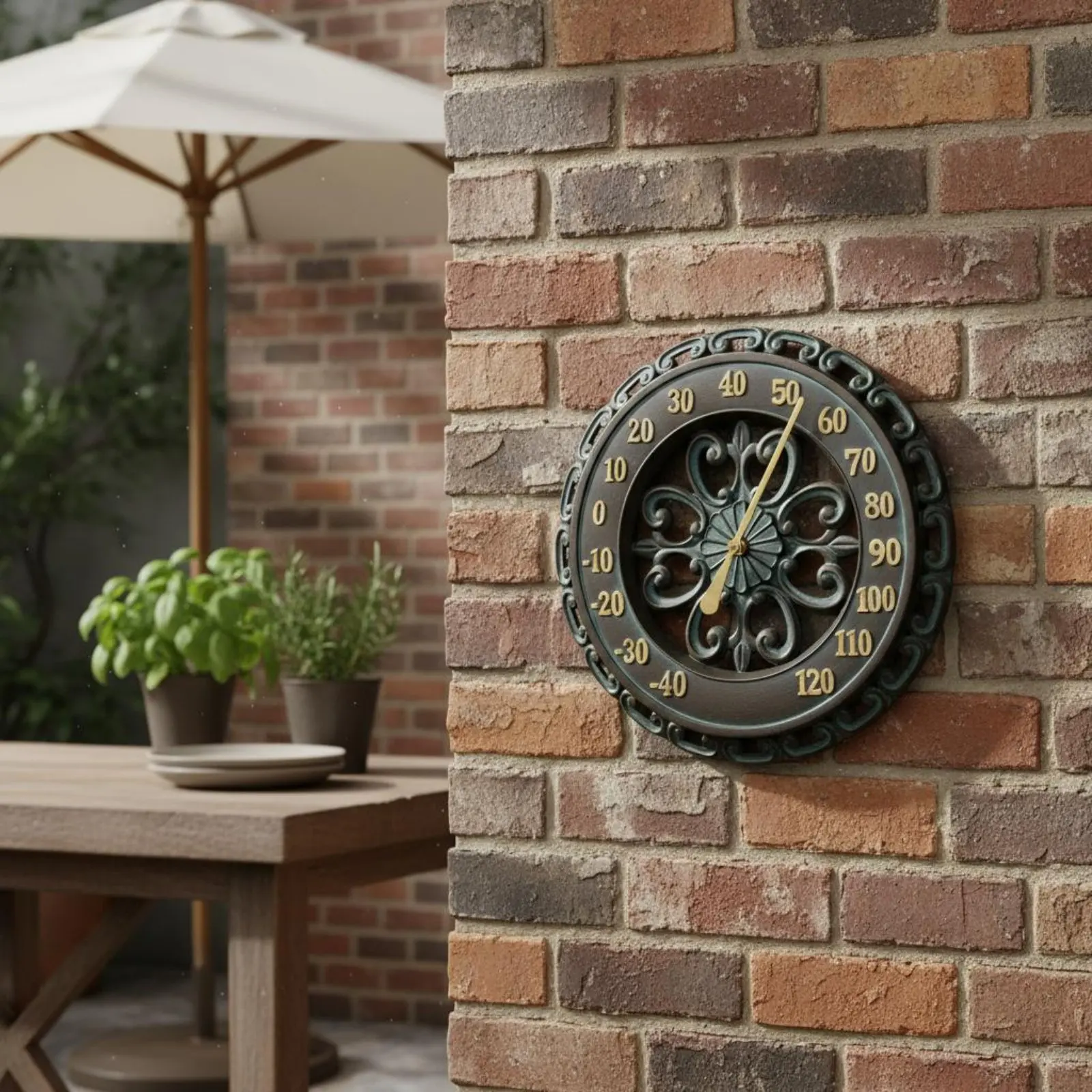 

Outdoor Wall Thermometer Thermometer Clock Weatherproof Vintage Garden Thermometer Thermometer Clock Home Decor Weather