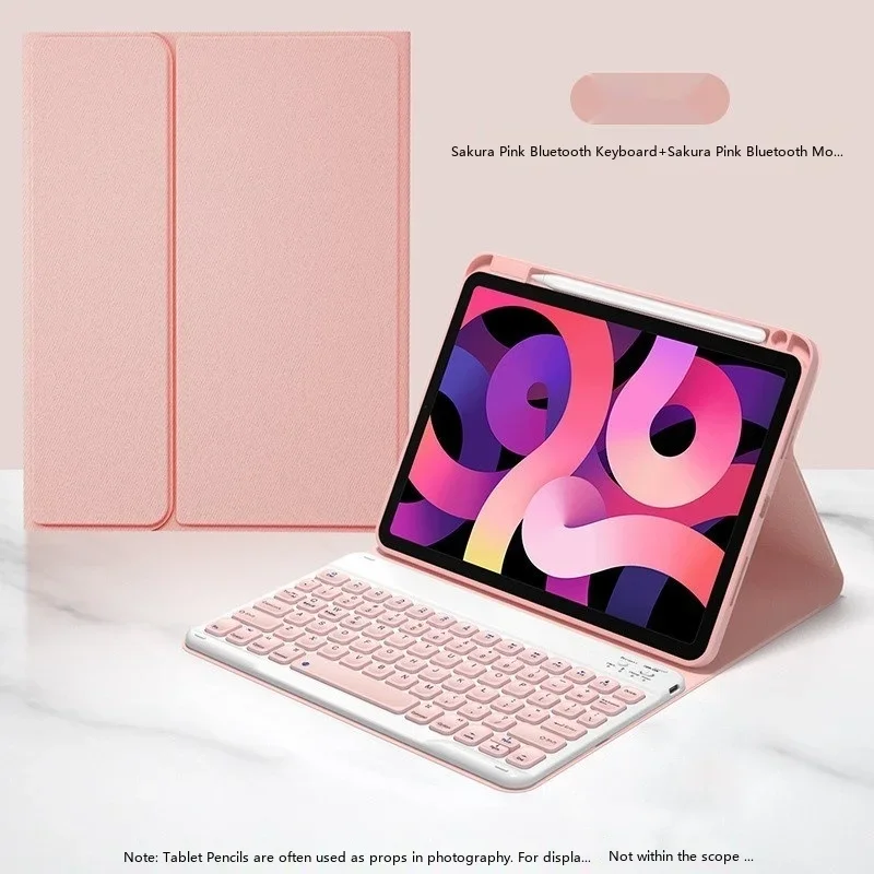 For iPad Keyboard Case with Detachable Touch Mouse Folio Cover 9.7 10.2 10.9 11 12.9 Inch