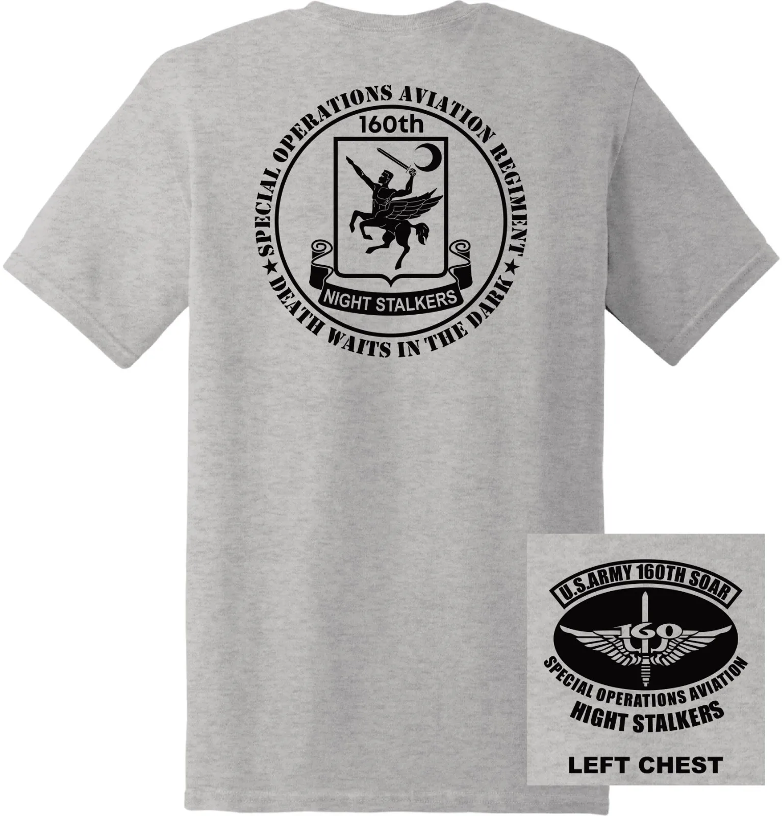 US Army 160th SOAR Night Stalker T-Shirt 100% Cotton O-Neck Short Sleeve Summer Casual Mens T-shirt Streetwear