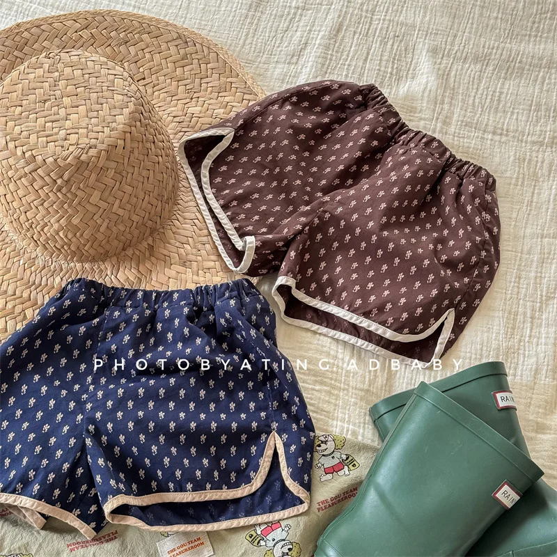 2024 sommer Kleines Mädchen Print Shorts Kinder Kleidung Nette Kinder Casual Hosen Kleinkind Baumwolle Kleidung für Baby Mädchen 1 bis 7 jahre