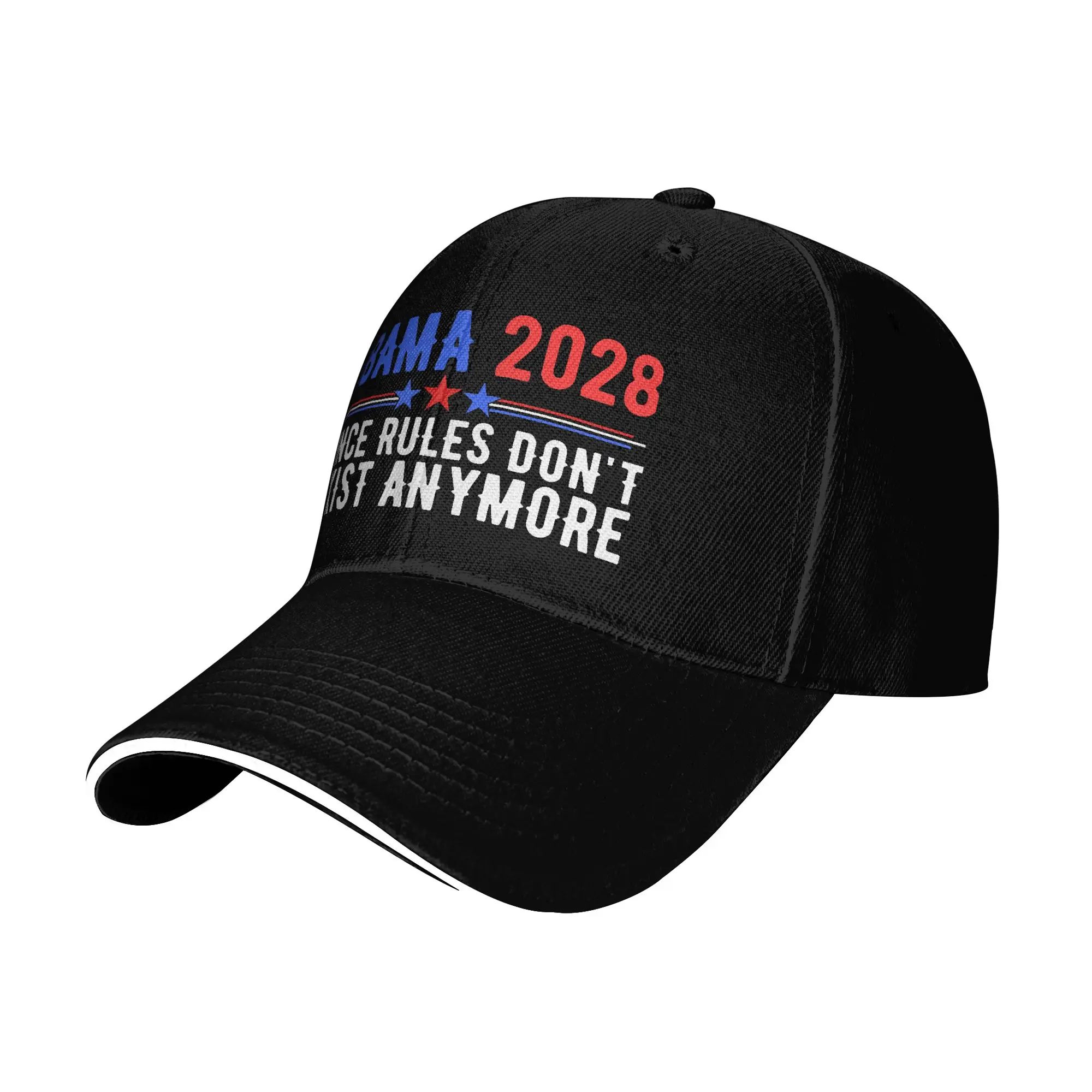 Obama 2028 Since Rules Don't Exist Anymore Baseball Cap Running Hippie Sun Hip Hop Hats Couple Women Stylish Print Baseball Caps