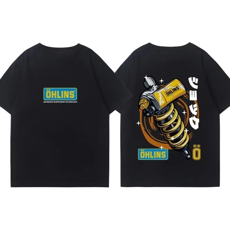 2026 Motorcycle Suspension Machinery Graphic Short Sleeve, Kids Adults Casual Crew Neck Tee, Motorbike Tuning Style LooseTop