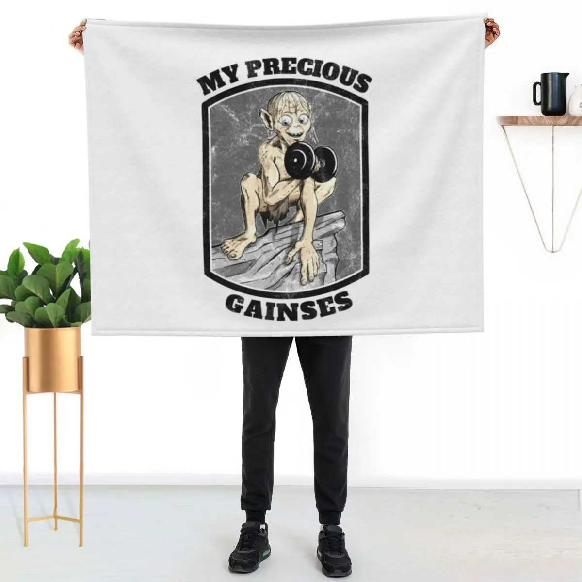 Gollum T-ShirtMy Precious Gainses Throw Blanket couch cozy soft plush fuzzy picnic outdoor blanket