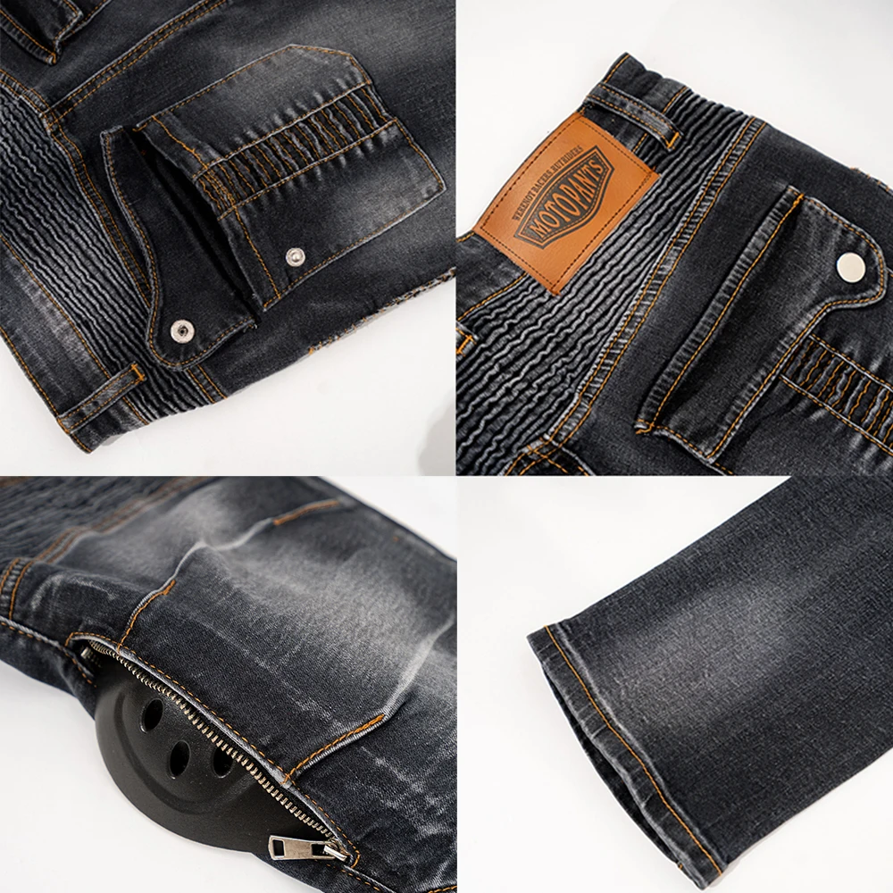 Retro Motorrad Jeans Männer tragen widerstands fähige Motocross Hosen tragbare ce Schutz ausrüstung Reiten Moto Spring Jeans die vier Jahreszeiten