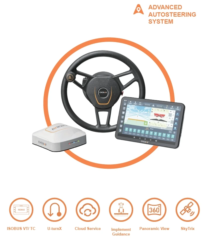 รถแทรกเตอร์ขั้นสูง GPS ระบบพวงมาลัยอัตโนมัติชิ้นส่วนเครื่องจักรกลการเกษตรรถแทรกเตอร์ Pto NX612 Pro สําหรับเครื่องจักรฟาร์ม