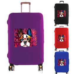 Thick Elastic Luggage Cover Suitcase Protector 18-32 Inch Red Frame Glasses Dog Trolley Case Travel Dust Scratch Resistant Cover