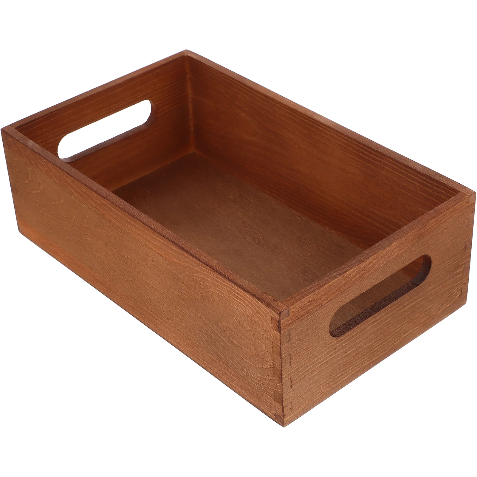 Solid Wood Storage Box Tool Case Desktop Container Crate Organizer Office Tools