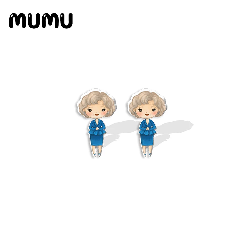 2020 New Golden Girls Acrylic Stud Earring Dorothy Rose Earrings Resin Epoxy Jewelry Gifts Fans