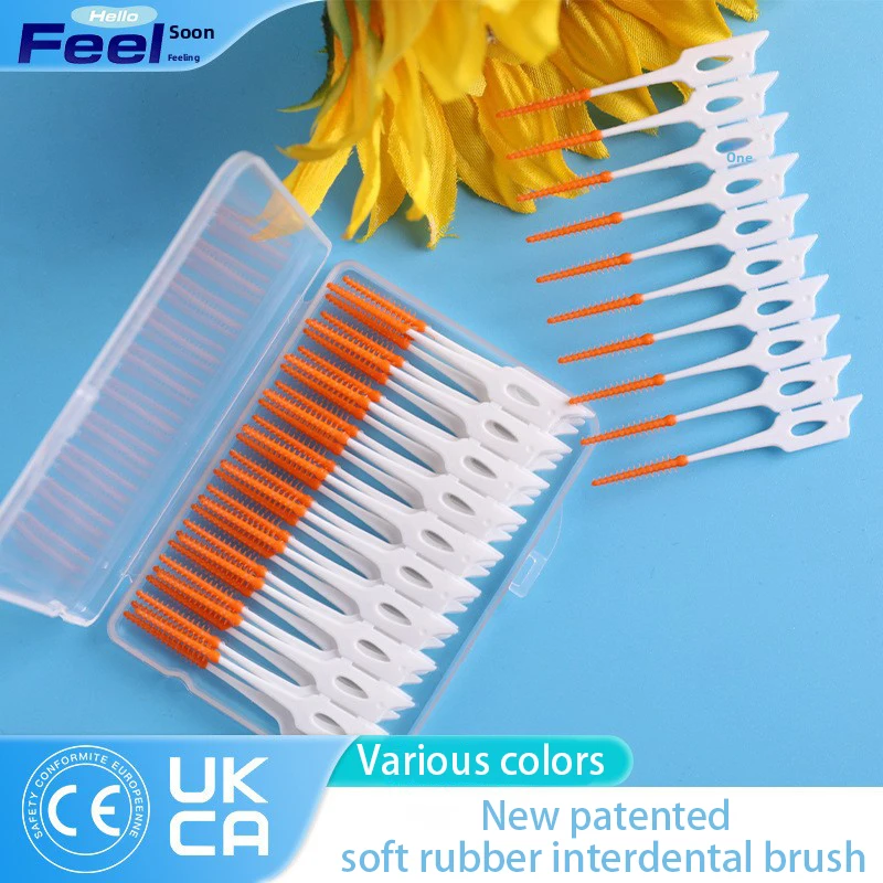 240 개/상자 치간 칫솔 부드러운 고무 치아 청소 도구 치아 사이의 치과 청소 칫솔 구강 위생 관리 도구