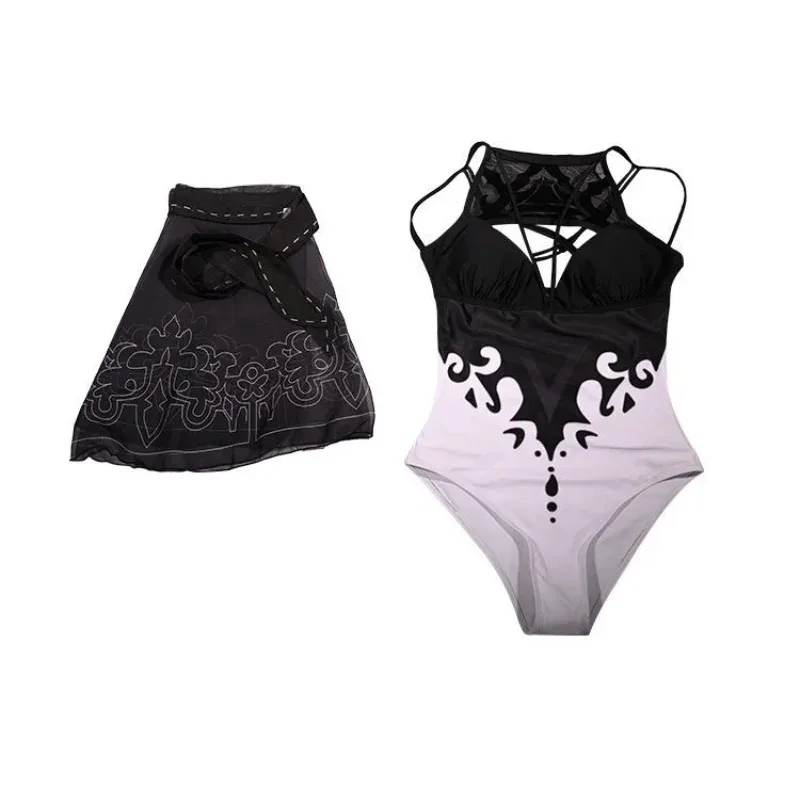 لعبة NieR: Automata YoRHa No.2 Type B أزياء تنكرية 2B Doujin ملابس سباحة صيفية بدلة بيكيني شعر مستعار امرأة مثيرة لحفلات الشاطئ