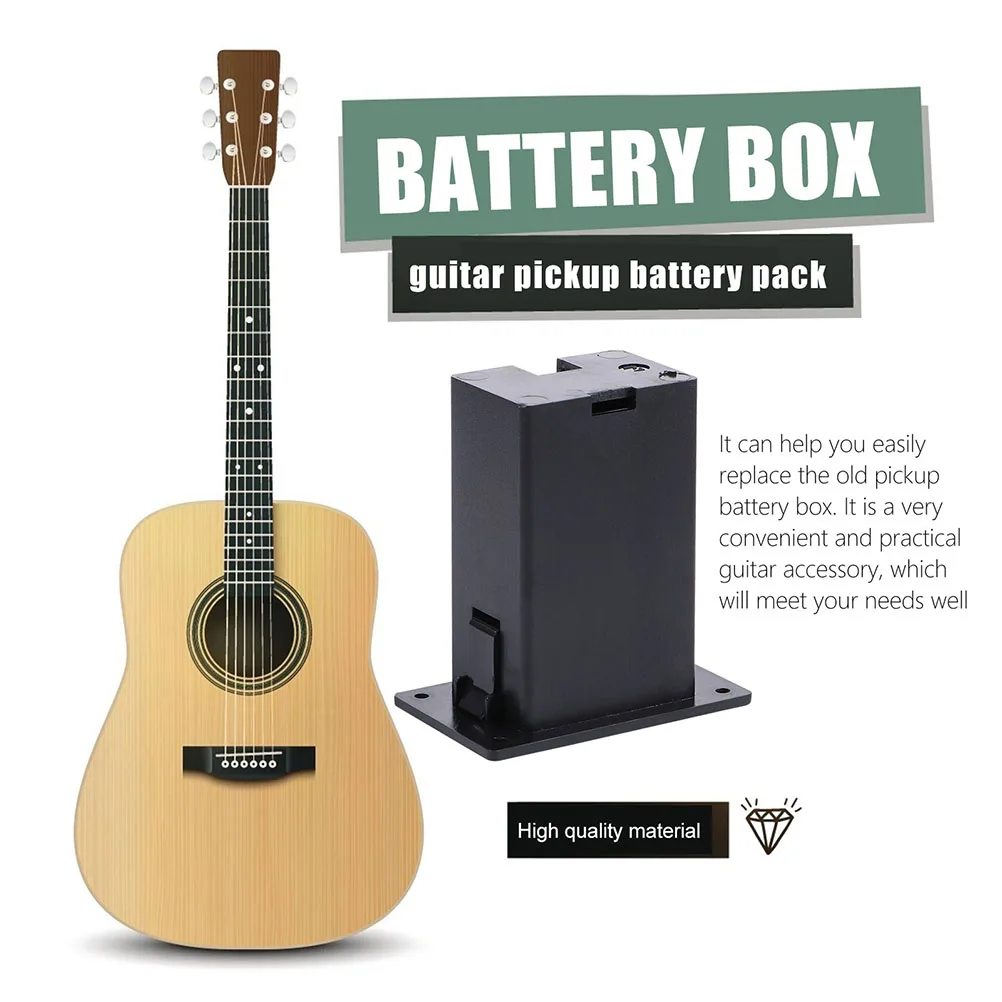 

4pcs Guitar Pickup Holder Durable Plastic Drawer Design Light Replacement 9V Box Guitar Bass Accessories