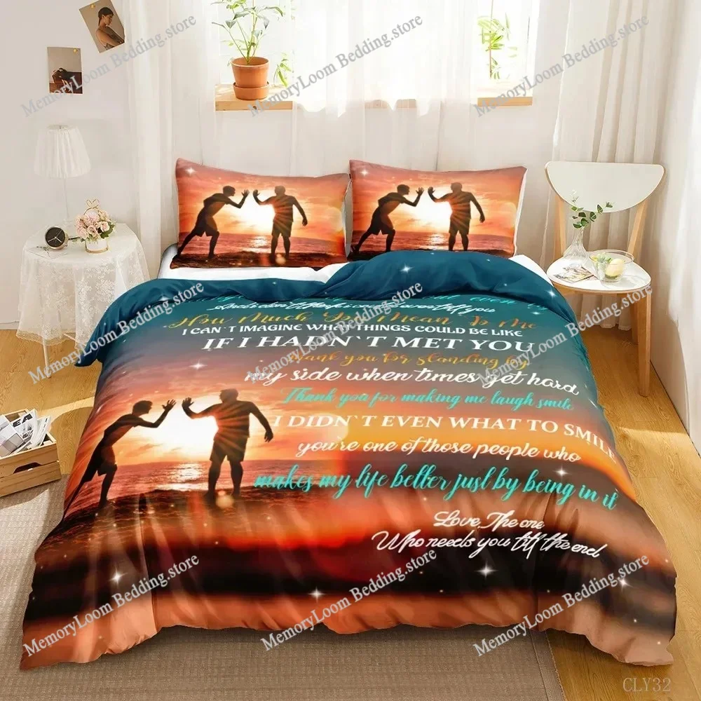 

Letter To Son Duvet Cover Set Quote Saying Well-Known Saying Aphorism Bedding Set Inspirational Letters Polyester Qulit Cover
