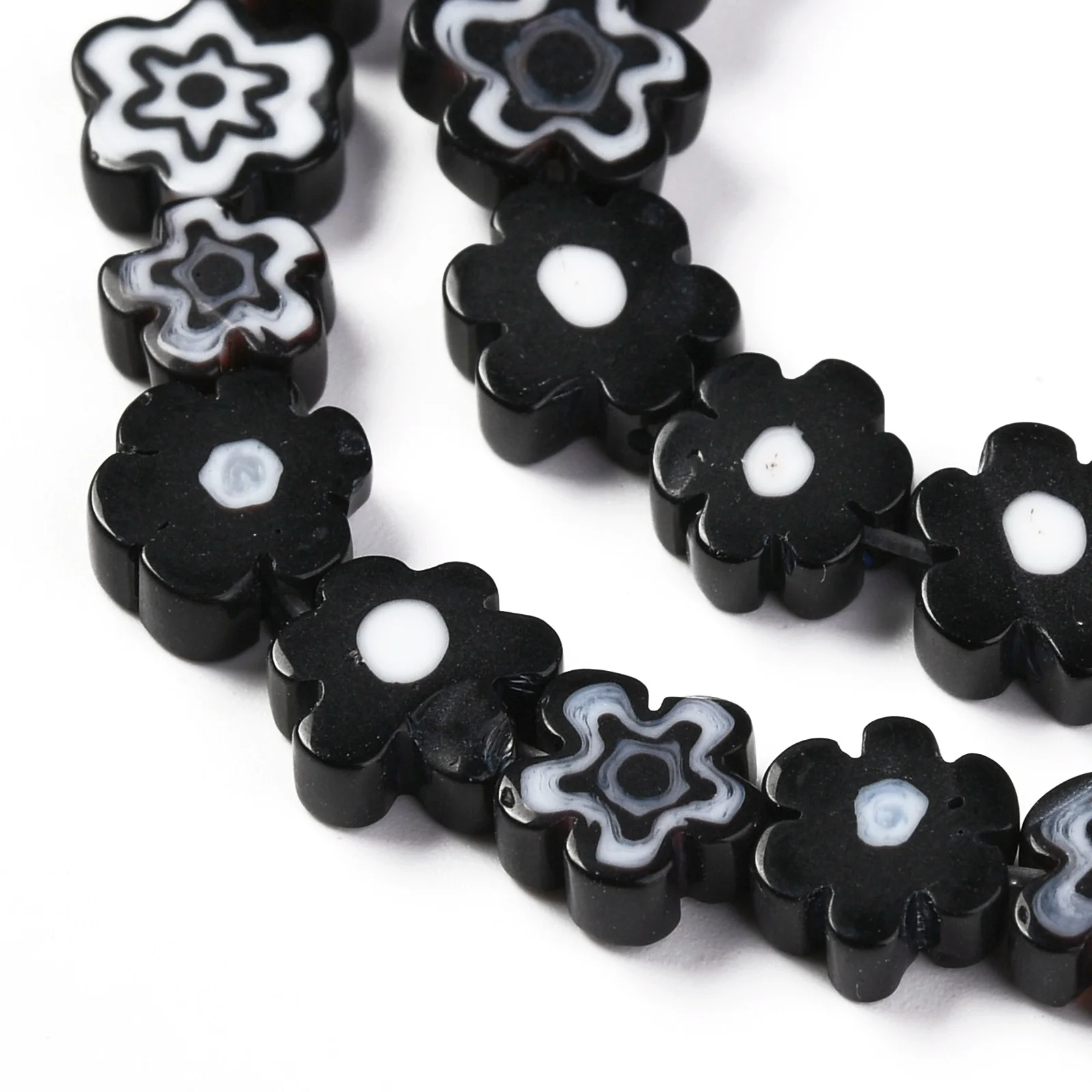 1Strand 4/6/8mm Handmade Flower Glass Beads Lampwork Spacer Beads DIY Necklace Bracelet Earring Jewelry Making Accessories