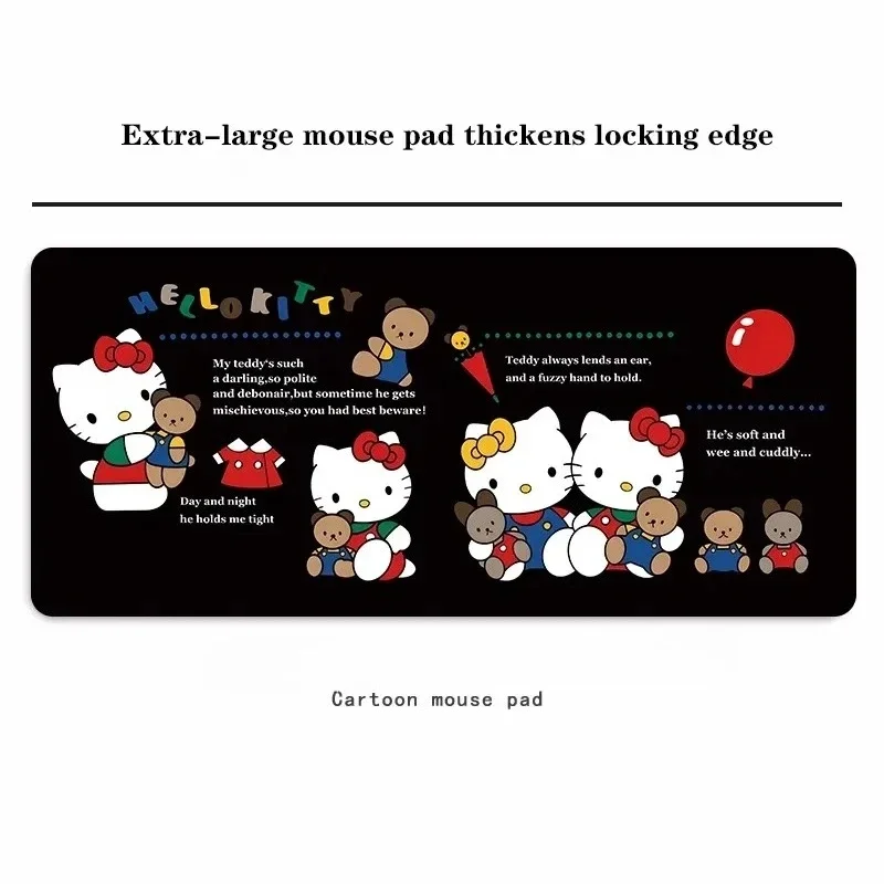 

Милый кожаный коврик для мыши Hello Kitty в стиле Ins для девочек, мультяшный, кавайный, для офиса, игр, компьютера, клавиатуры, ноутбука, а также кожаный коврик для обеденного стола