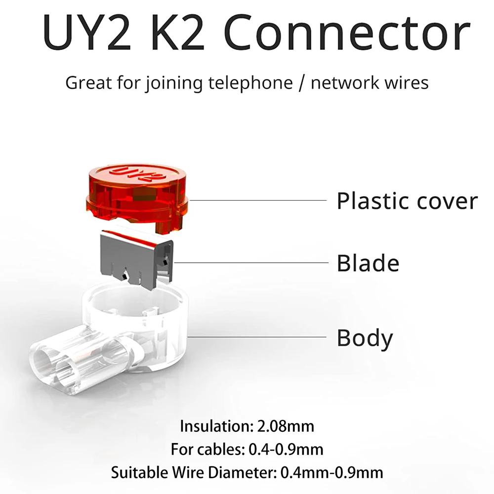 Hoolnx K1 K2 K3 Connector UY1 UY2 UR Wire Connector, Waterproof RJ45 RJ11 Telephone UY Splice Connector Network Cable Terminals