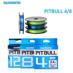 SHIMANO Original Fishing Line PITBULL X4 X8 150M 200M Green Blue Braided Wire PE Material Multifilament Fishing Line