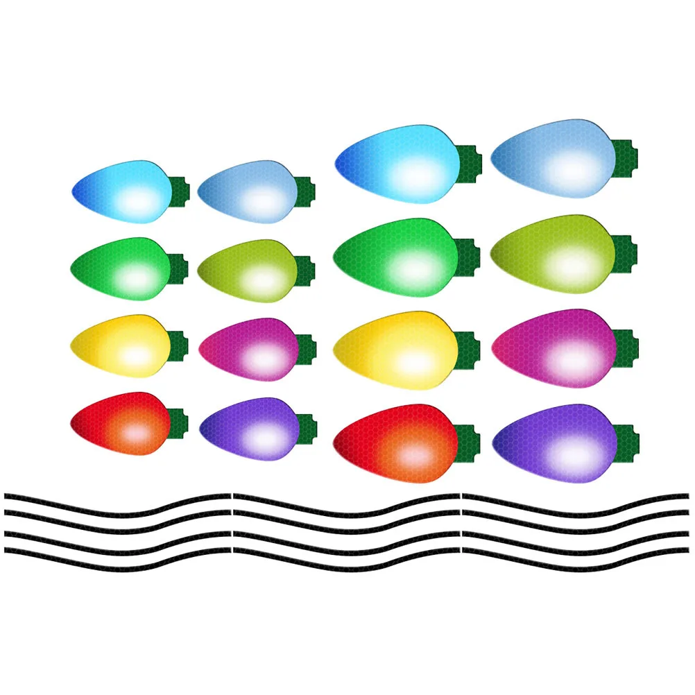 

1 set Magnetic Reflective Light Bulb Stickers For Car Exterior Garage Door Refrigerator Mailbox Metal Surfaces Holiday Decor