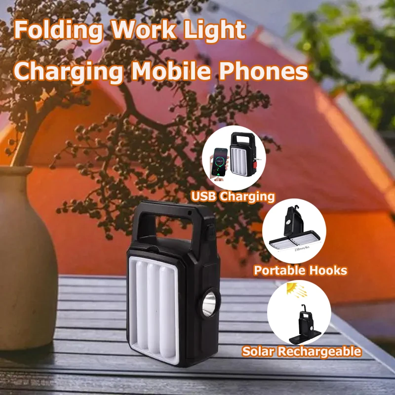 

SOLAR Light Rechargeable Spotlight Multifunctional Flashlight High Brightness Long Battery Life Portable Camping Light Camping