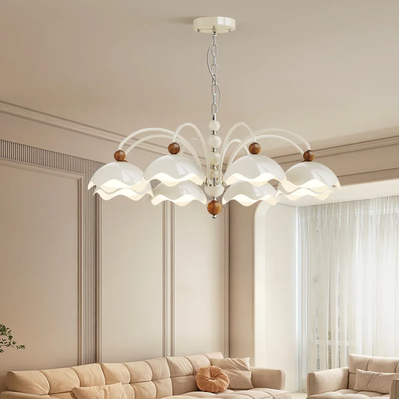 Cream wind living room chandelier, star track flying saucer French retro hall main light, atmospheric medieval