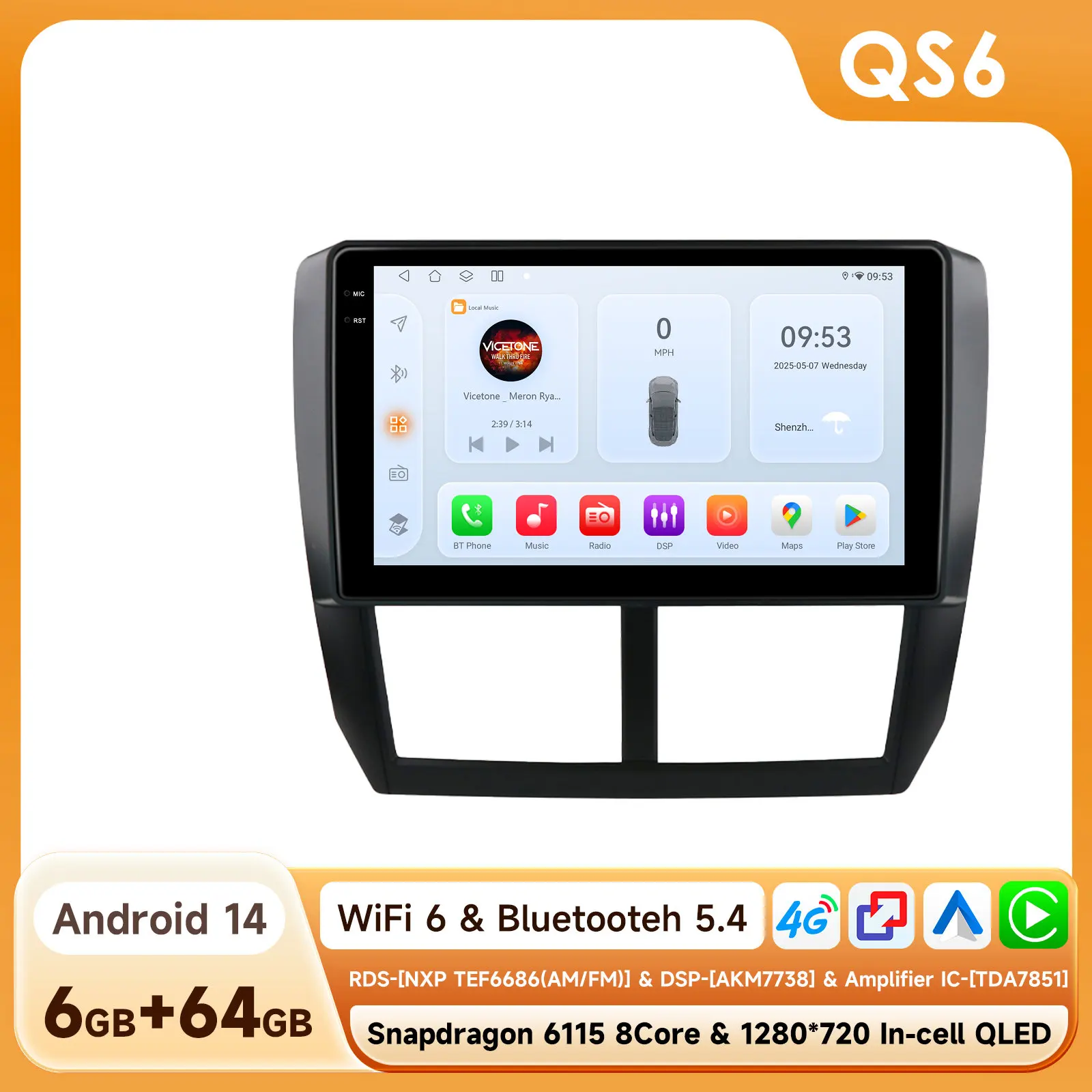 Hizpo Android 14 Autoradio Voor Subaru Forester 3 SH 2007-2013 Voor Impreza GH GE 2 Din multimedia Speler 2din Carplay Head Unit