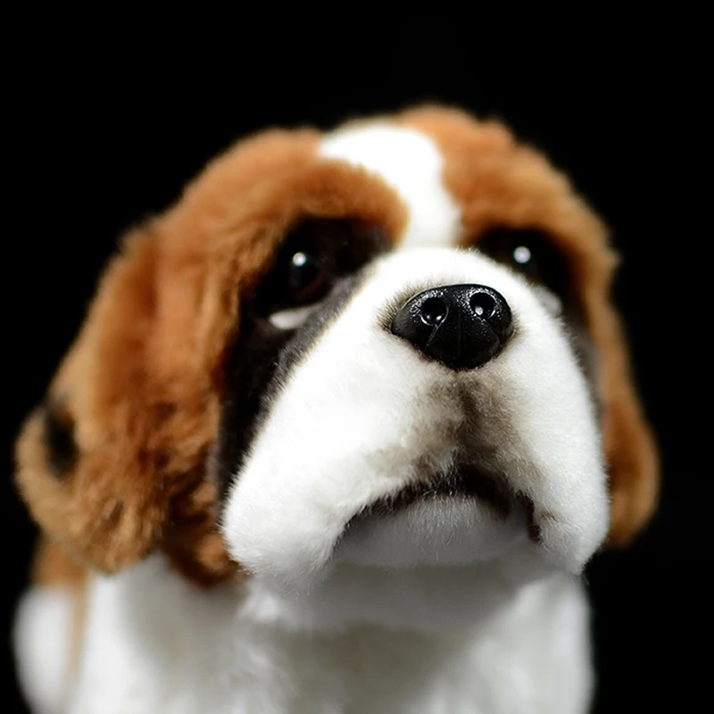 Cute Simulation Saint Bernard Stuffed Plush Toy Doll Canis Lupus Familiaris Dog Real Life Animal Model For Boys Birthday Gift