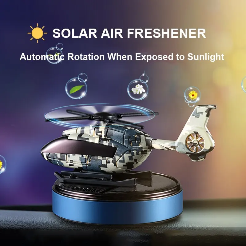 Car Air Freshener Solar Helicopter Interior Accessories Decoration Propeller Rotating Auto Flavoring Perfume Diffuser Supplies image 2