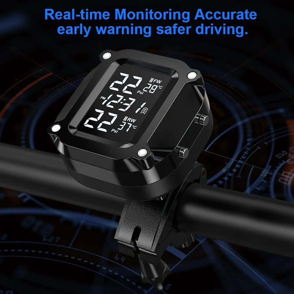 Motorrad TPMS Solar Power Reifendruck Monitor Drahtlose Reifendruck Überwachung System Reifen Temperatur Sensor Alarm System – Detail 25
