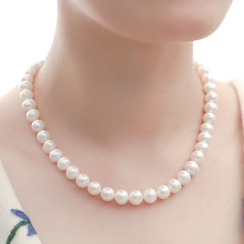 NEW 9-10MM GENUINE NATURAL WHITE south sea PEARL NECKLACE 18 inch