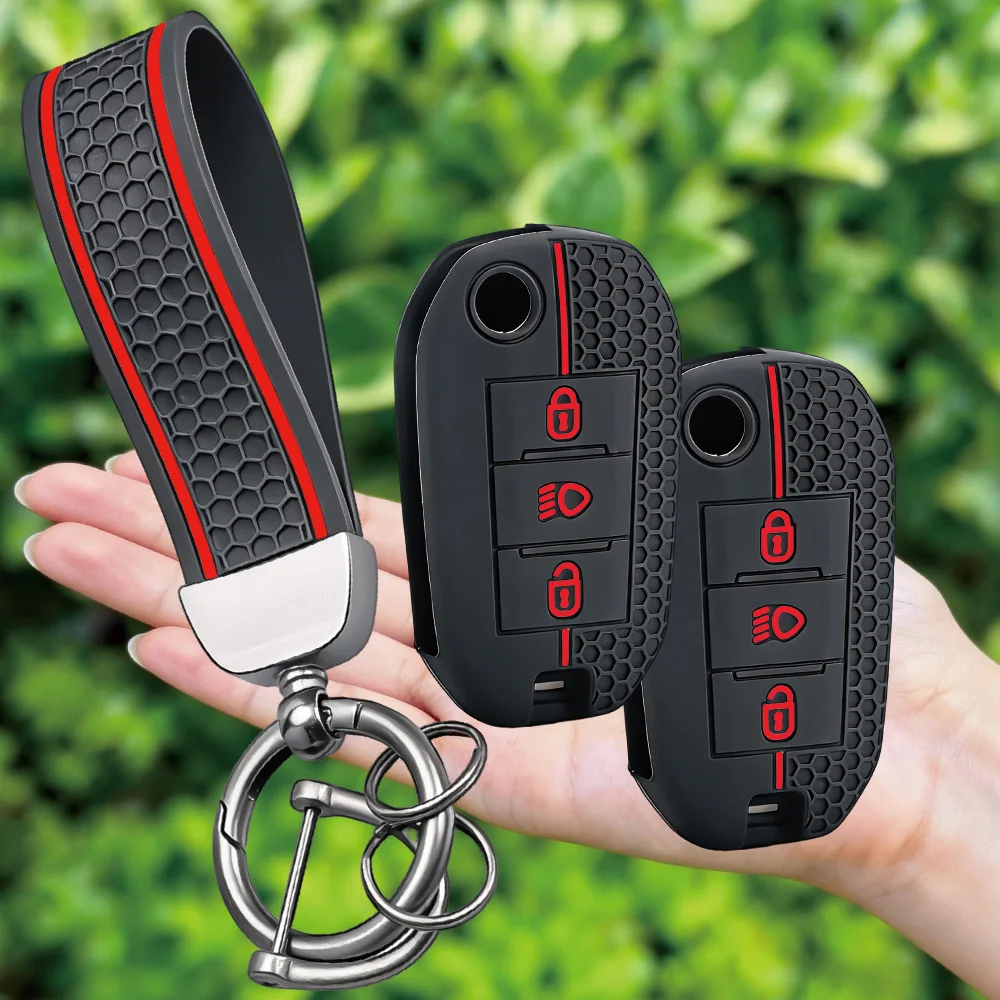 Capa de silicone para chave de carro, para Citroen C5 C3 C4 C8 Berlingo, para Peugeot Partner Rifter 208 308 508 407 2008 3008 3008 Expert