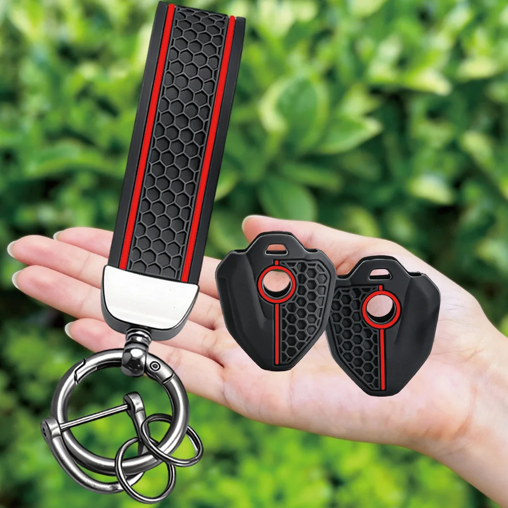 Keychain For CFMOTO 450Mt 450 Mt Mt450 2022 2023 2024 2025 Silicone Motorcycle Key Cover Case Shell 700MT 800MT CLX-700 - view 2