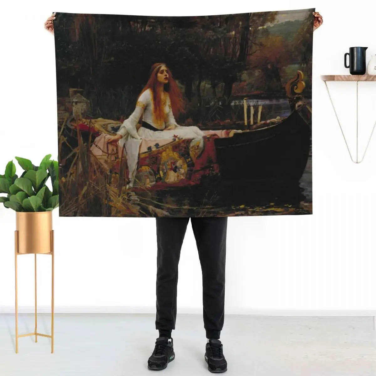 The Lady of Shalott -John William Waterhouse Throw Blanket Lightweight Cozy Blanket for Bed Sofa