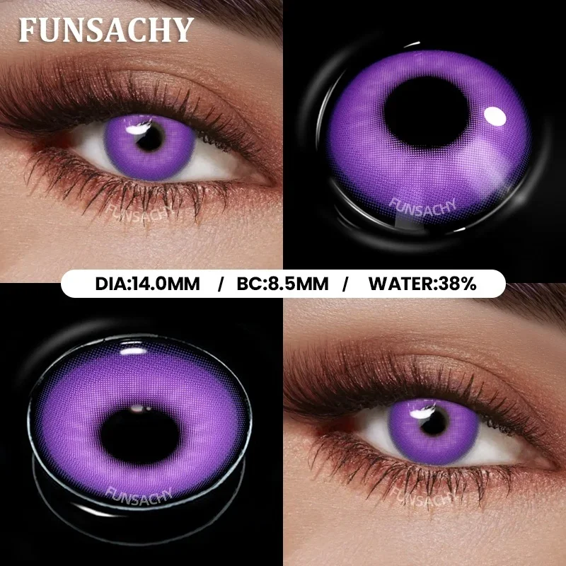 FUNSACHY 2 Stück Froya Cosplay Kontaktlinsen für Halloween, grüne und lila Linsen, Anime-Cosplay-Make-up, weiche Kontaktlinsen, rote Vampir-Augen-Kontaktlinsen. – Detail 27