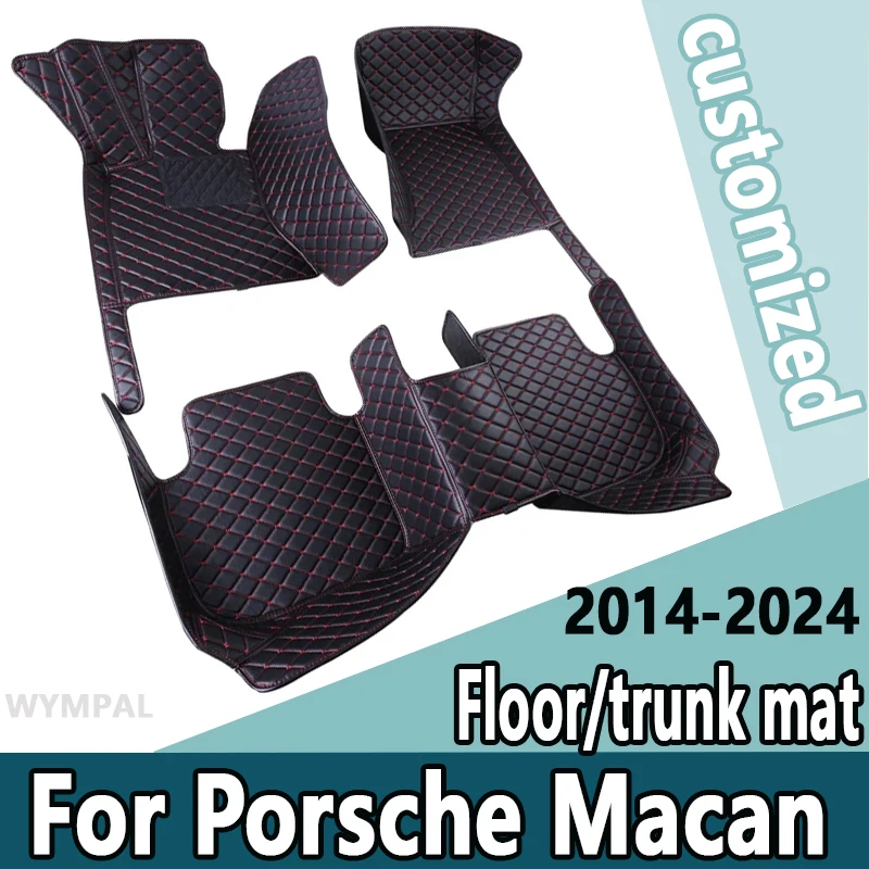 Car floor mats for Porsche Macan 2014-2024 15 16 17 18 19 20 21 22 23 Custom auto foot Pads automobile carpet cover