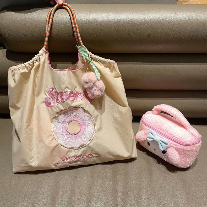 Marka duże torba z rączkami kobieta duży rozmiar nowa torba na ramię Nylon wysokiej jakości luksusowa torba na zakupy haft cartoon Ladys torebka na