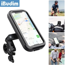 iBudim Waterproof Case Motorcycle Bicycle Phone Holder Stand Bag Motor Bike Scooter Handlebar Bracket for iPhone Xiaomi Huawei