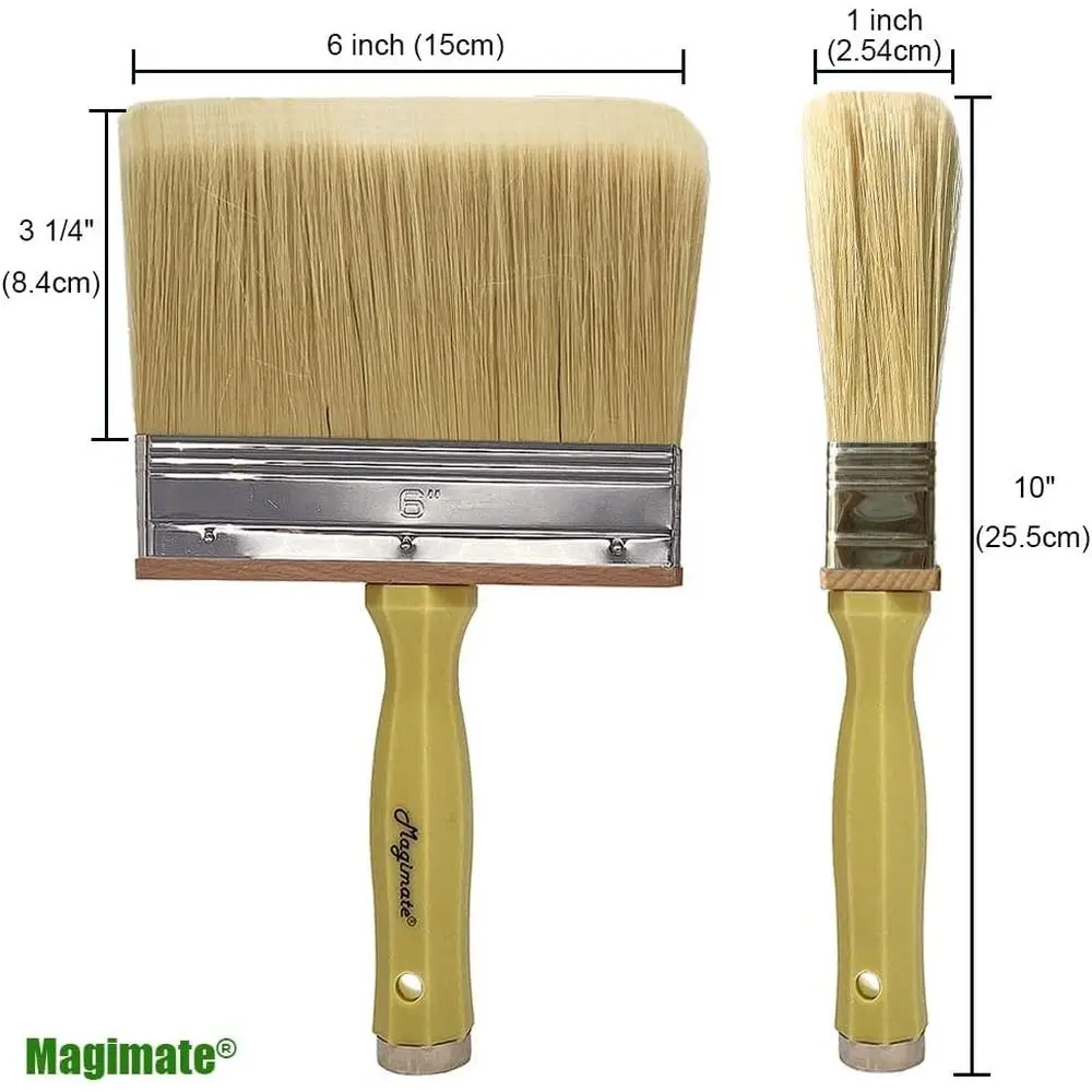 6-inch Wide Heavy-Duty Paint Brush for Large Area Staining and General Use on Walls, Wood, and Masonry