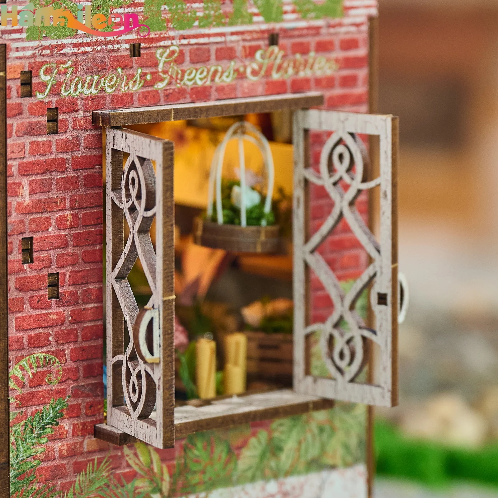 Hamaileon Boekenhoekje DIY Miniatuur Huis 3D Houten Puzzel voor Volwassen/Tieners, Boekenplank Decor Alley Model Bouwen (Blossomary Atelier)