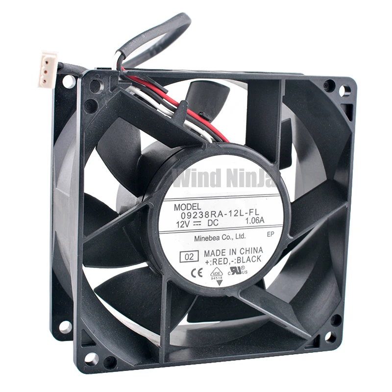 

09238RA-12L-FL 9.2cm 92mm fan 92x92x38mm DC12V 1.06A Dual ball bearing high-speed cooling fan for server cabinet power supply