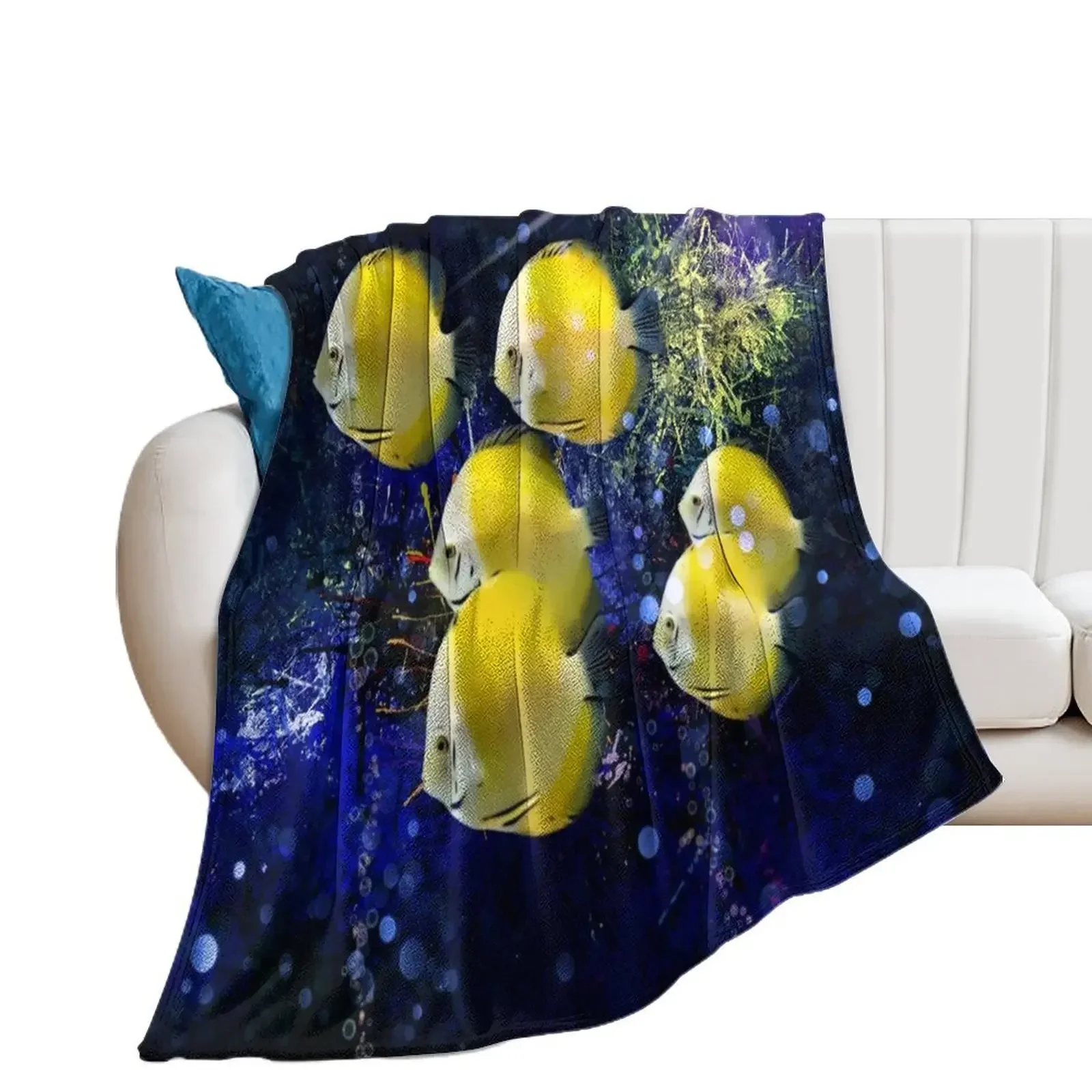 

Lemon Yellow Discus School Throw Blanket Camping Hairys Blankets Sofas Of Decoration Fashion Sofas Blankets