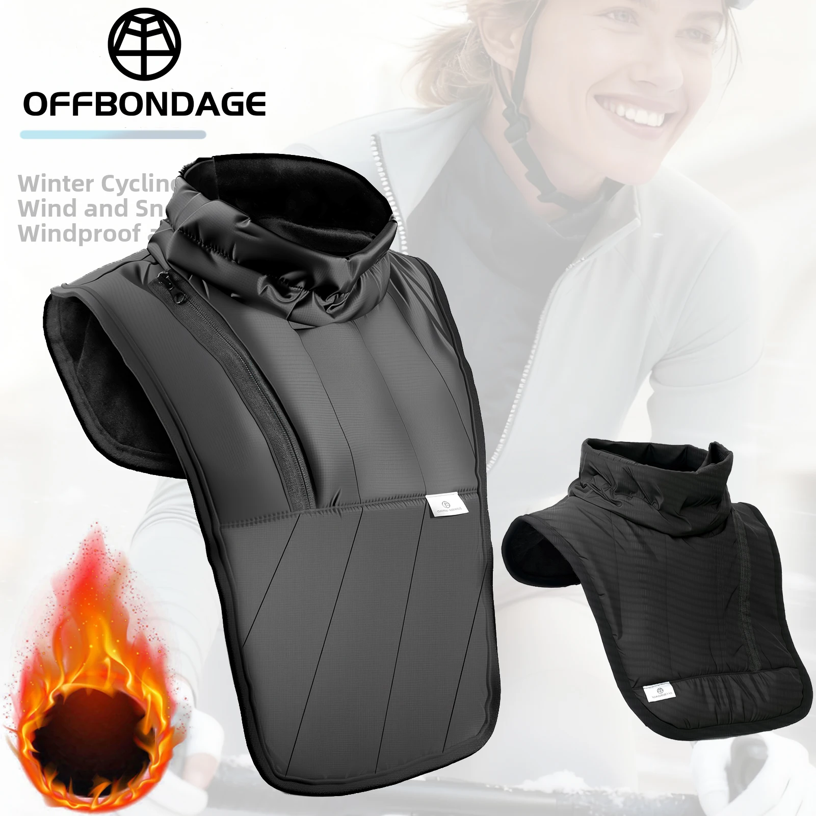 

OFFBONDAGE Motorcycle Keeping Warm Neck Scarf Men Women Fleece Neck Windproof Winter Cycling Outdoor Ski Balaclava Face Mask Col