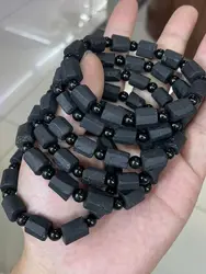 Natutal Raw Rough Black Tourmaline Beads with 6mm round beads Stone Unisex Energy Healing Bracelets For Gift Wholesale