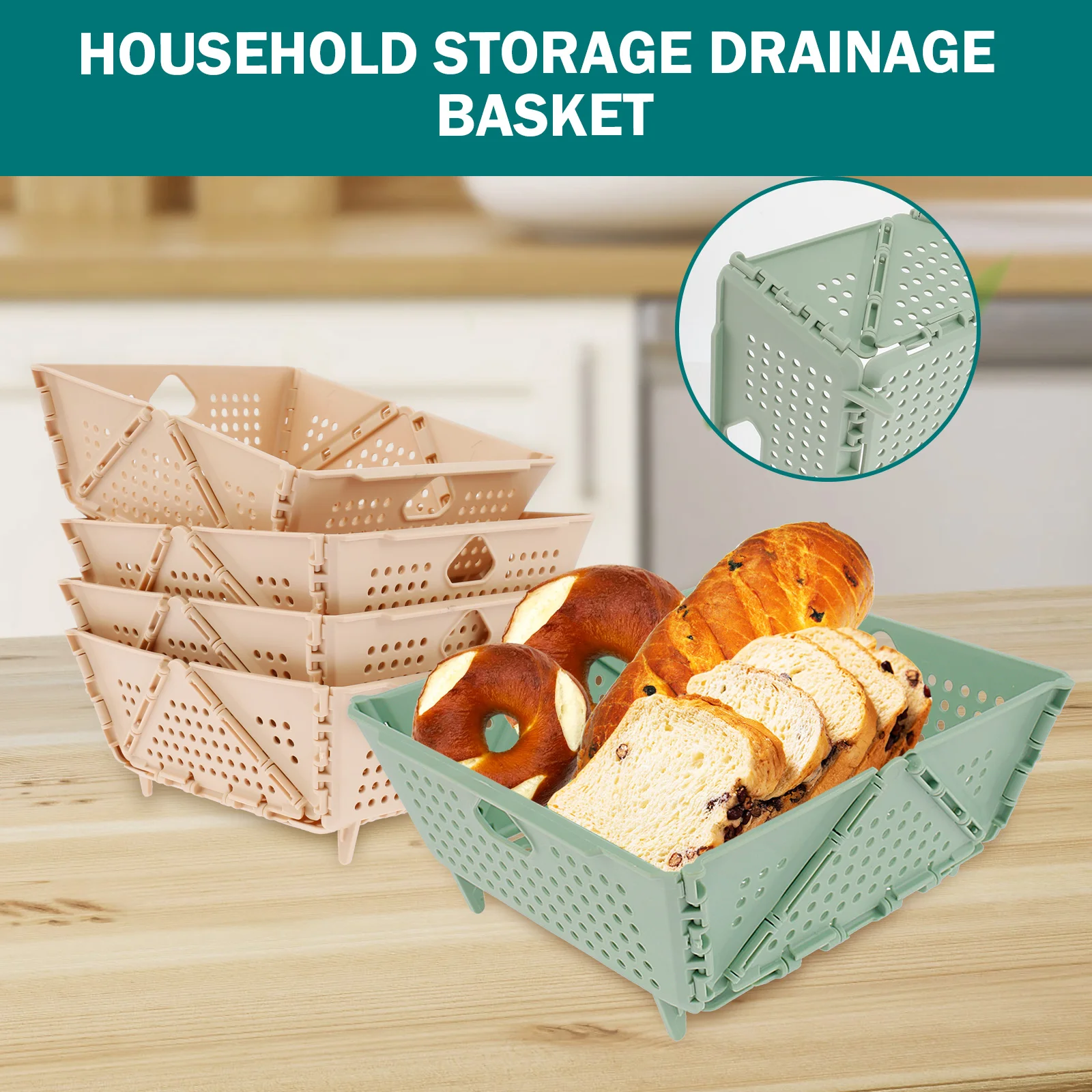 2 Pcs Collapsible Strainers and Colanders Foldable Colander Strainer Space Saving Kitchen Colander Set Multifunctional Drainage