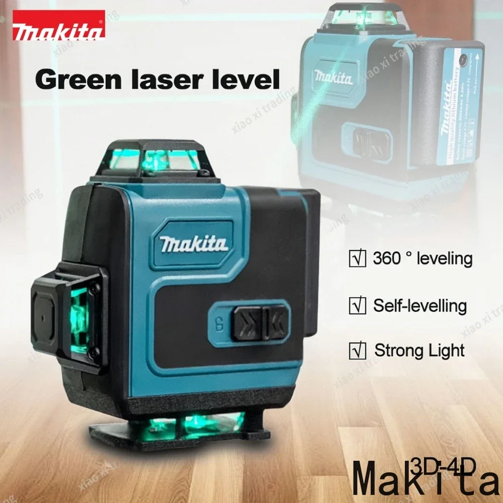 Makita High-Precision 16-Line 360 Horizontal Vertical Cross Level Green Light Laser High-Precision Wall-Mounted Portable Tool