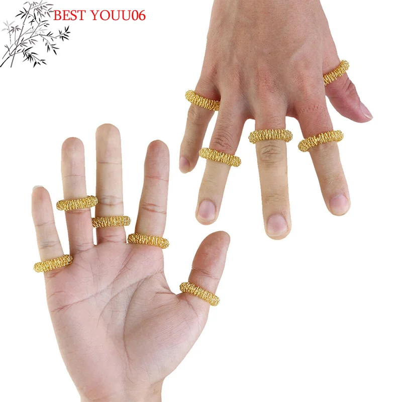 

Горячая новинка: 10 шт. массажных колец для пальцев, акупунктурные кольца, массажер для тела, инструмент для расслабления рук, терапевтический массажер из нержавеющей стали, модель B