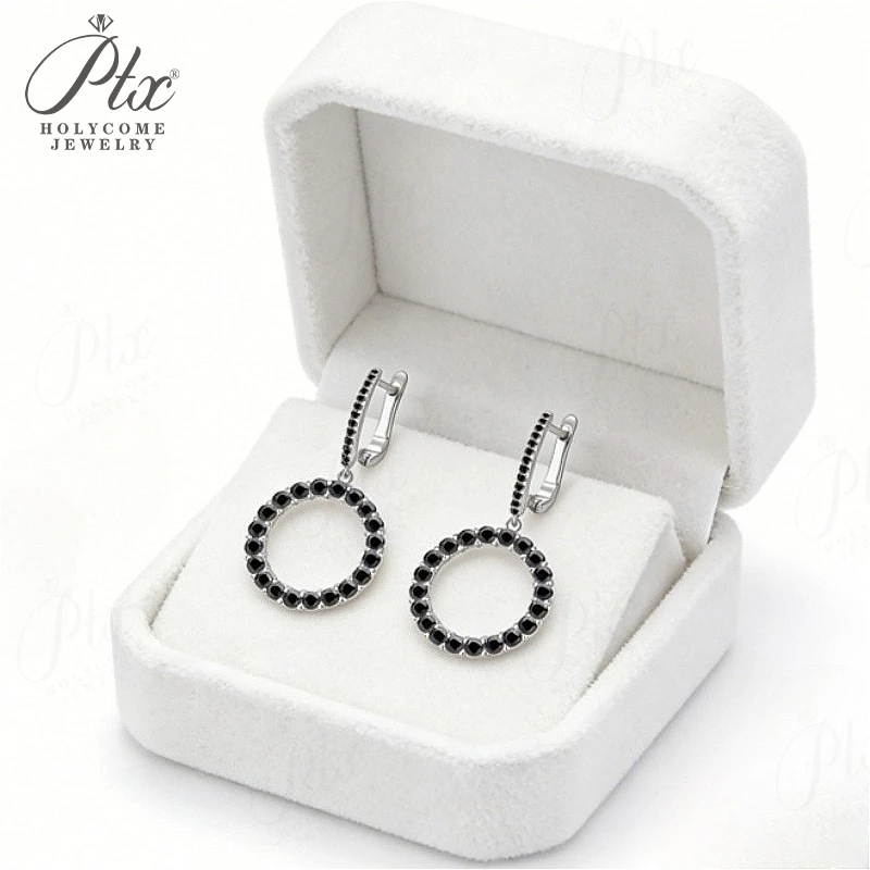 

Серьги-кольца с муассанитом, круглая форма, цвет D, чистота VVS1, серебро 925 пробы, подарок на День святого Валентина, проходят проверку на подлинность бриллианта, для женщин