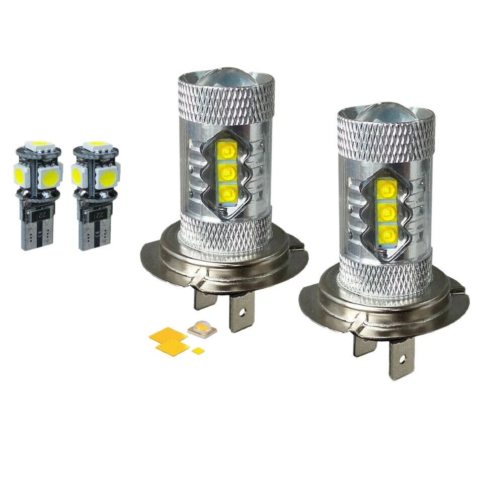 Автомобильная лампа дневного света, лампы дневного света 80 Вт H7 80 Вт T10 5 SMD, супер яркий задний свет, лампы дневного света, белый