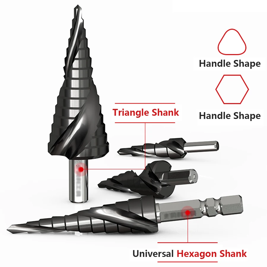 Pagoda wiertła kobaltowe przemysłowe klasy TiAlN rozwiertak ze stali nierdzewnej wiertło trapezowe krok bit krok bit prosto rowek kroki