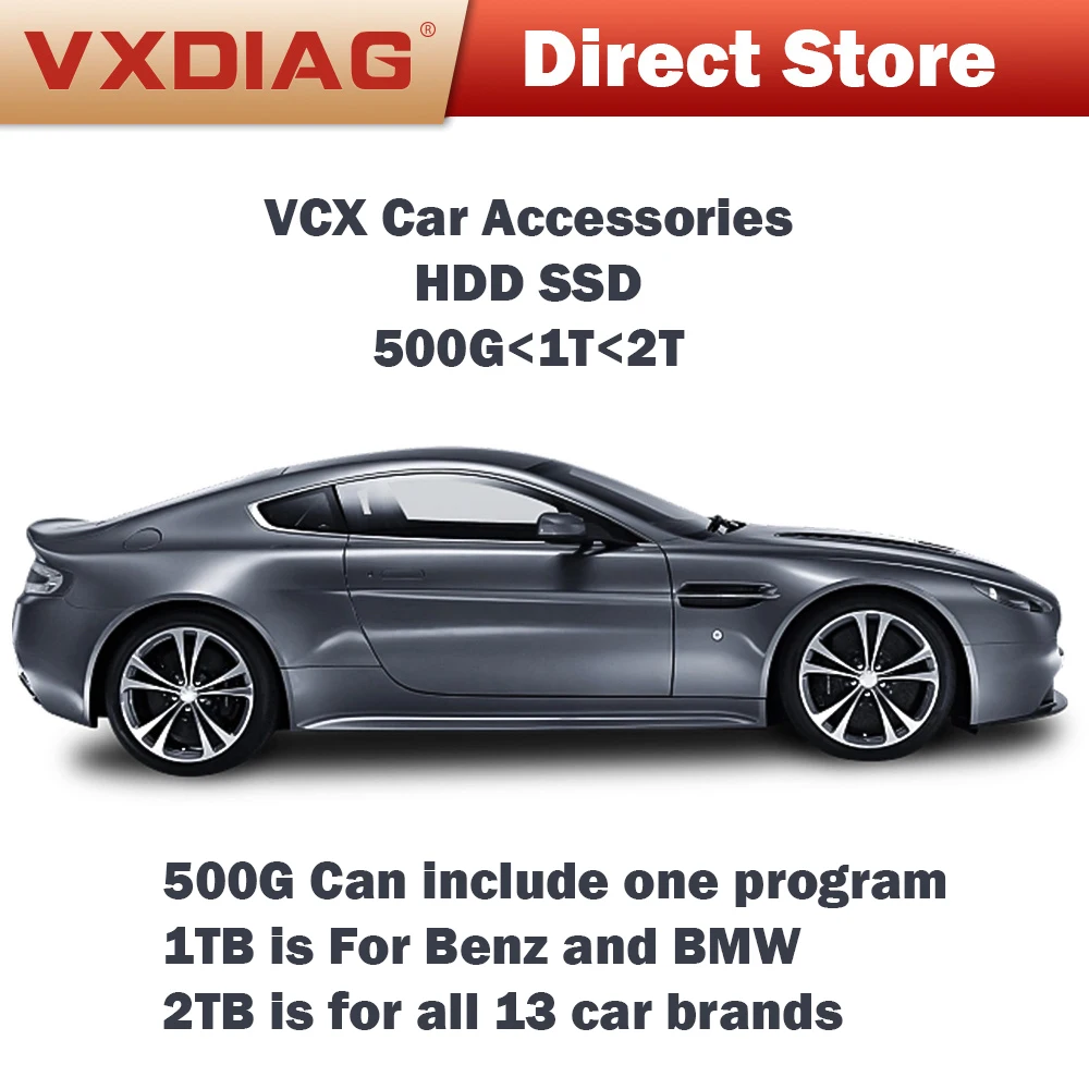 VXDIAG VCX Universal  Car Accessories HDD/SSD For Benz C6 For JLR For VW Diagnostic Tool Hard Disk For Ford Mazda Fre Shipping